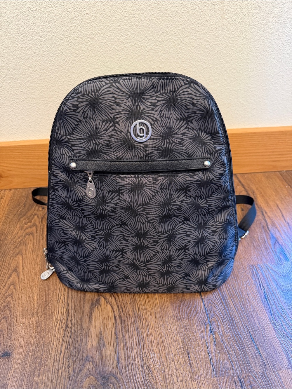 Baggallini Black Floral Print Backpack